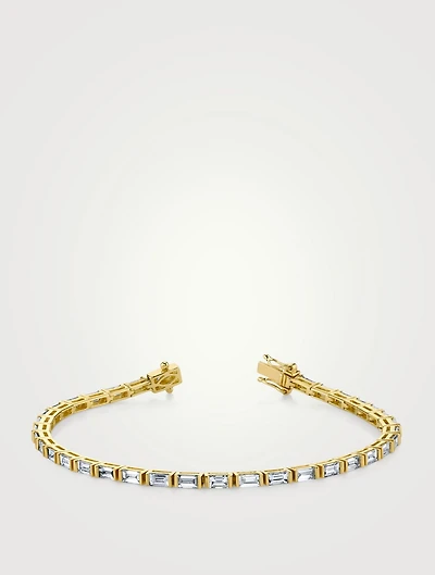 18K Gold Baguette Diamond Bracelet