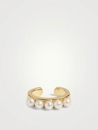 18K Gold Pearl Ear Cuff