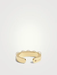 18K Gold Pearl Ear Cuff