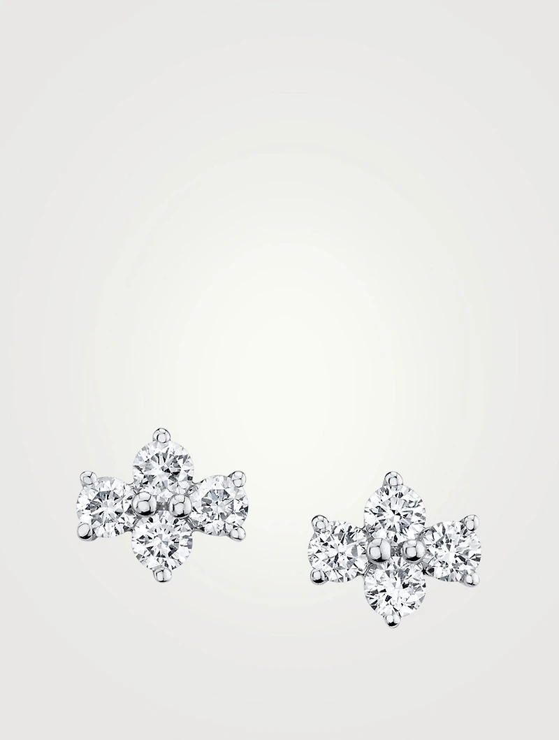 Vivi 18K White Gold Diamond Stud Earrings