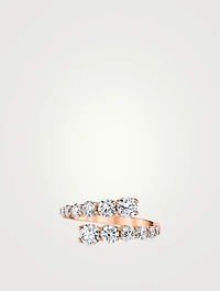 18K Rose Gold Twist Ring With Diamonds