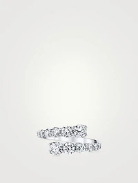 18K White Gold Twist Ring With Diamonds