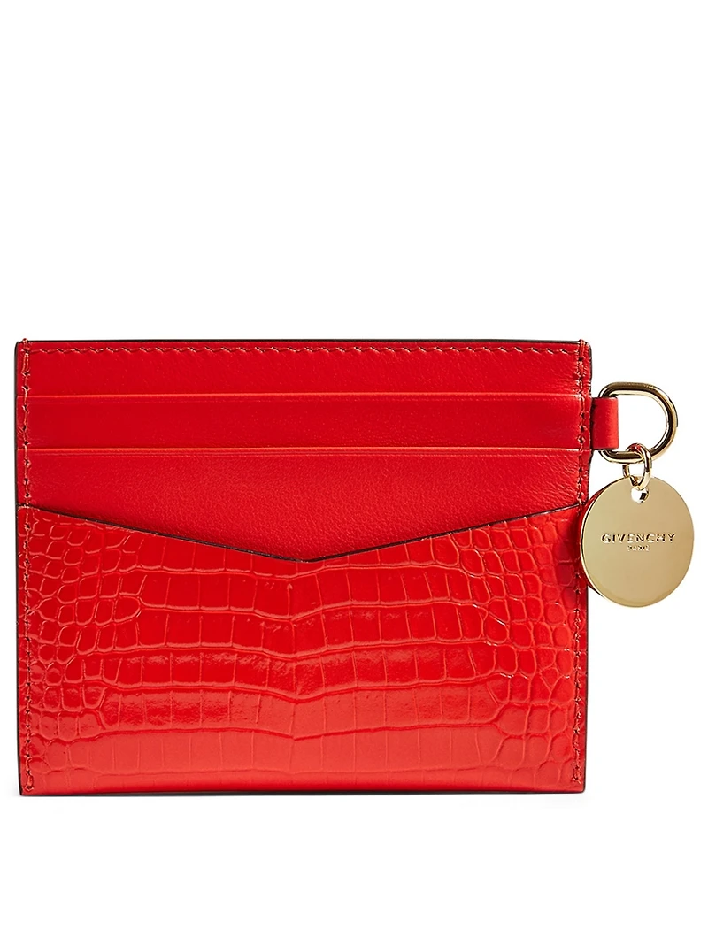 GV3 Croc-Embossed Leather Card Holder
