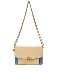 Mini GV3 Leather And Suede Chain Wallet Bag