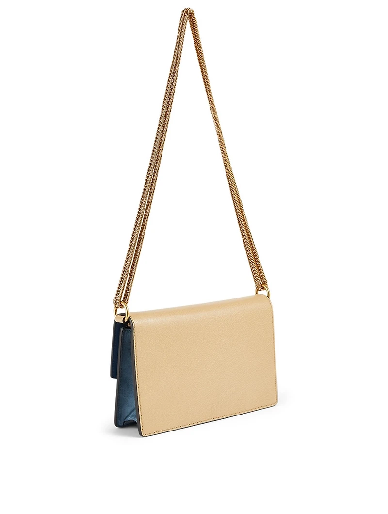 Mini GV3 Leather And Suede Chain Wallet Bag
