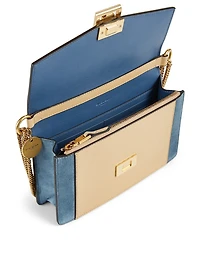 Mini GV3 Leather And Suede Chain Wallet Bag