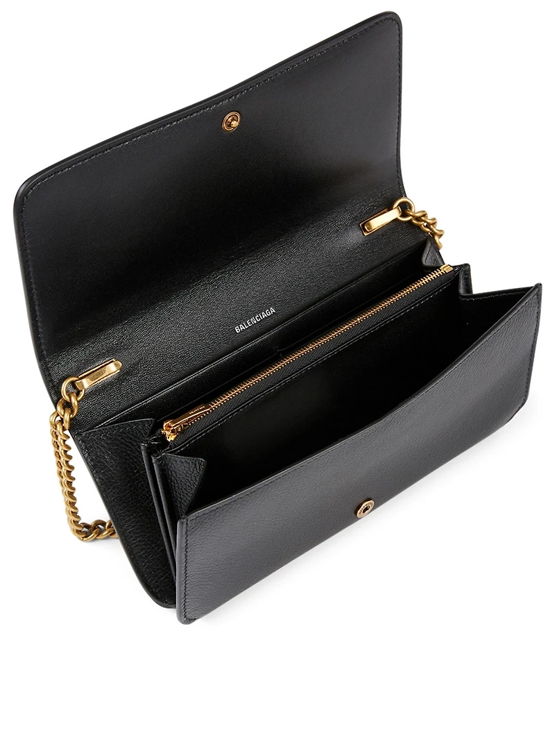 Cash Leather Chain Wallet Bag