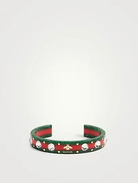 Vintage Web Cuff Bracelet With Crystals