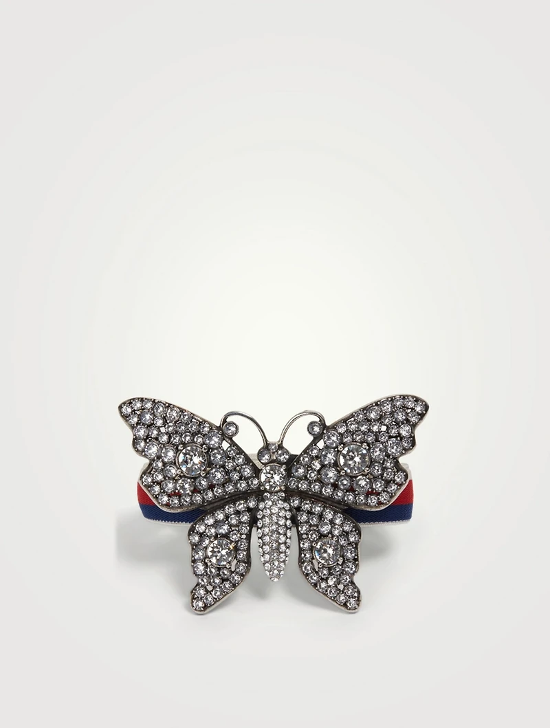 Butterfly Web Bracelet With Crystals