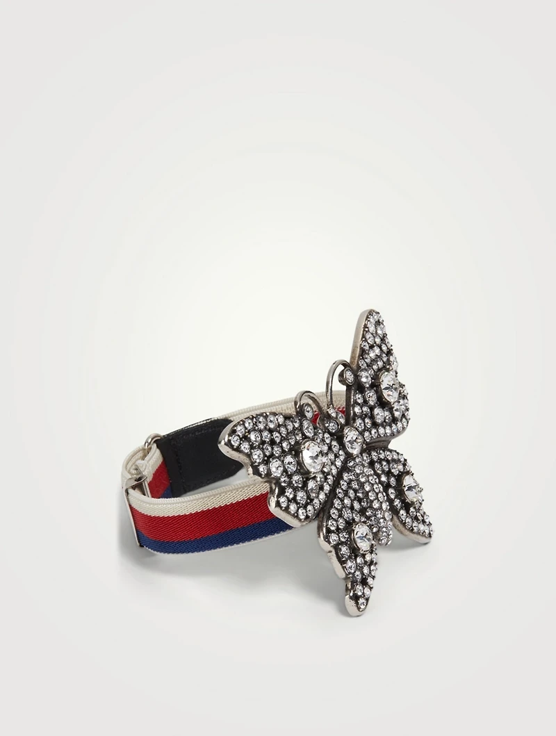 Butterfly Web Bracelet With Crystals