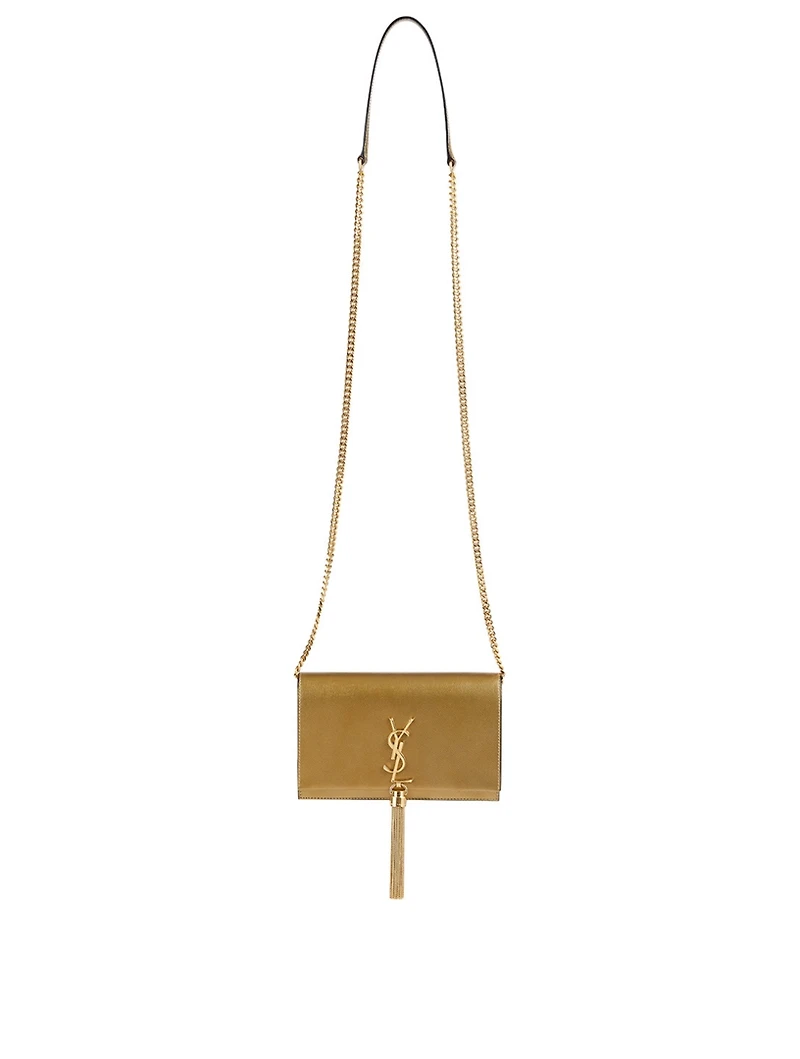 Kate YSL Monogram Metallic Leather Chain Wallet Bag