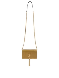Kate YSL Monogram Metallic Leather Chain Wallet Bag