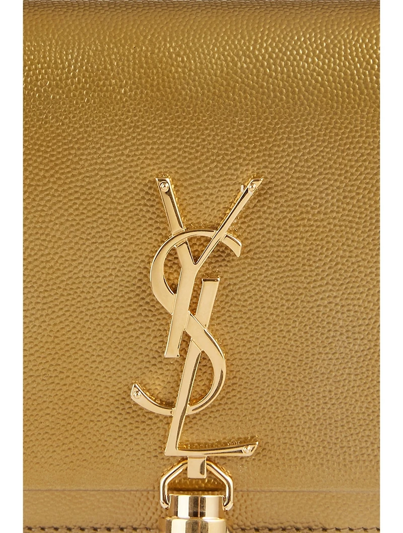 Kate YSL Monogram Metallic Leather Chain Wallet Bag
