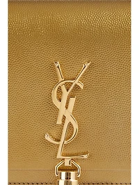 Kate YSL Monogram Metallic Leather Chain Wallet Bag