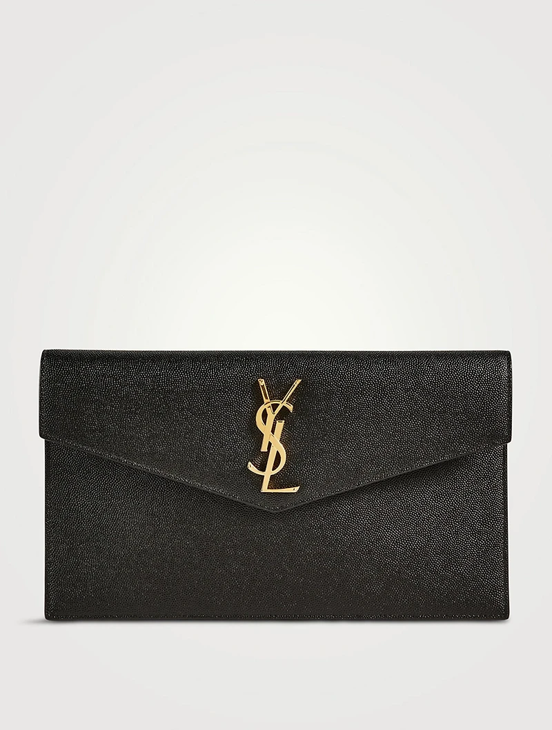 Uptown YSL Monogram Leather Clutch