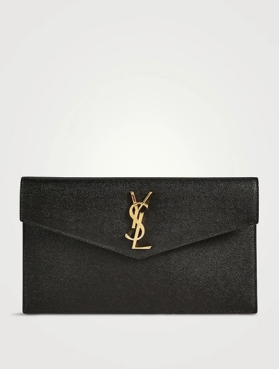 Uptown YSL Monogram Leather Clutch