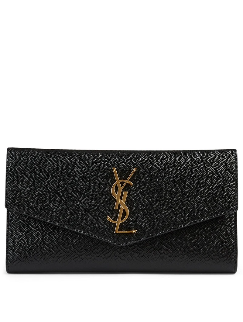 Large Uptown YSL Monogram Leather Wallet