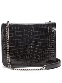 Niki YSL Monogram Croc-Embossed Chain Wallet Bag