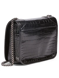 Niki YSL Monogram Croc-Embossed Chain Wallet Bag