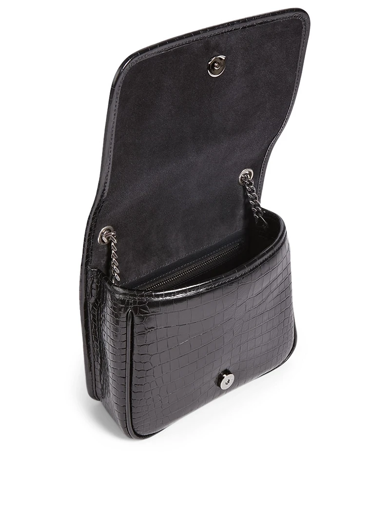 Niki YSL Monogram Croc-Embossed Chain Wallet Bag