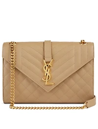 Medium YSL Monogram Leather Envelope Bag