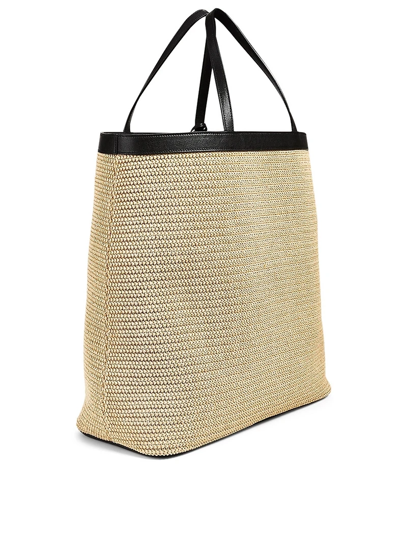 Large Patti YSL Monogram Raffia Tote Bag