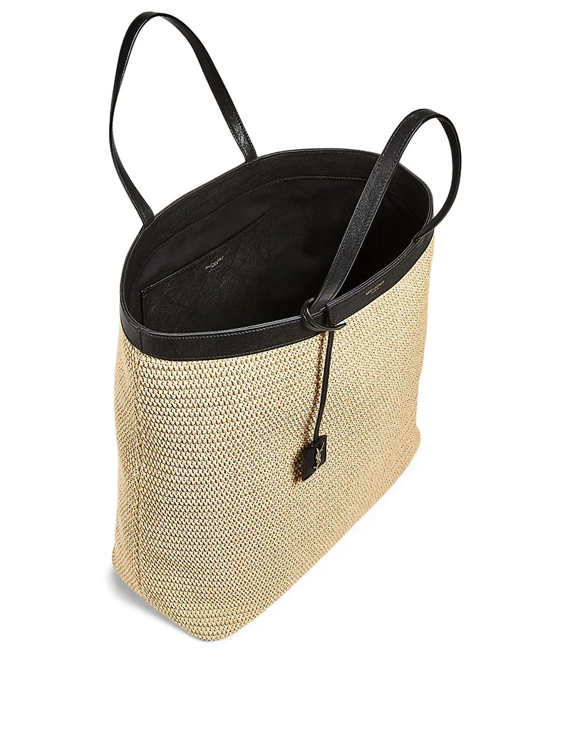 Large Patti YSL Monogram Raffia Tote Bag