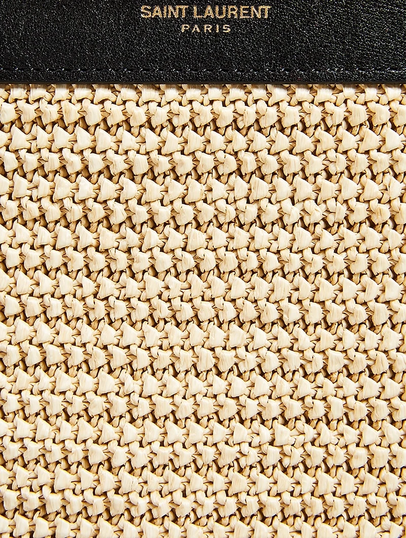 Large Patti YSL Monogram Raffia Tote Bag