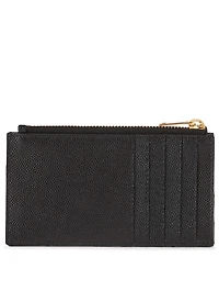 YSL Monogram Fragments Leather Zippered Card Holder