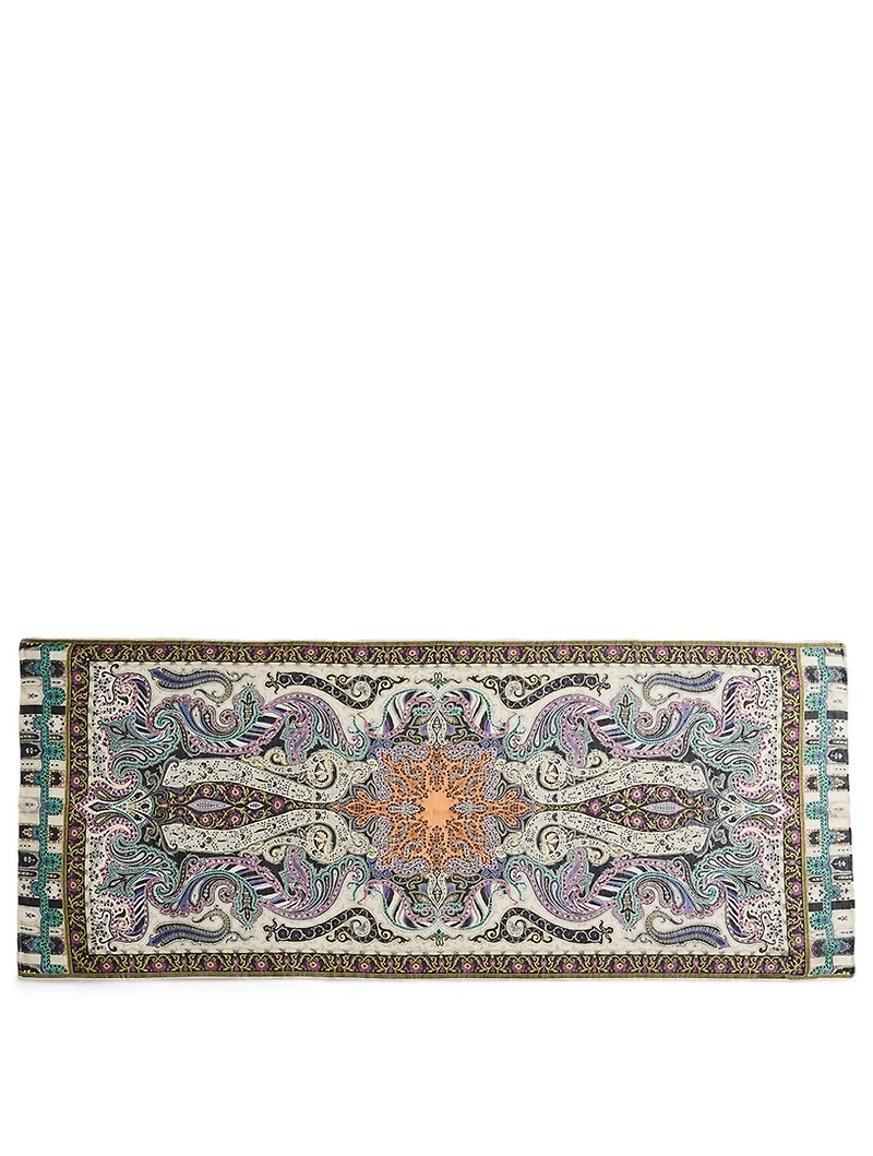 Linen And Silk Scarf In Paisley Print