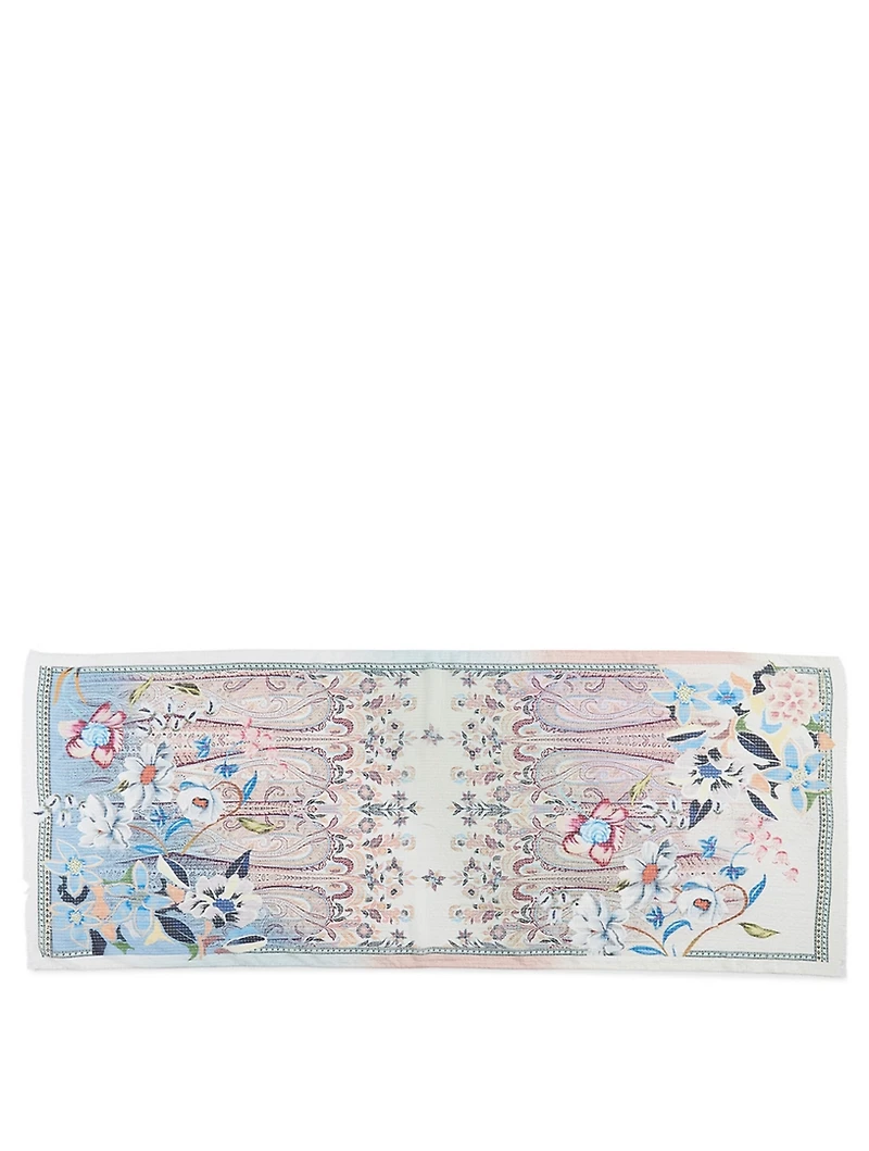 Silk Seersucker Scarf In Floral Print
