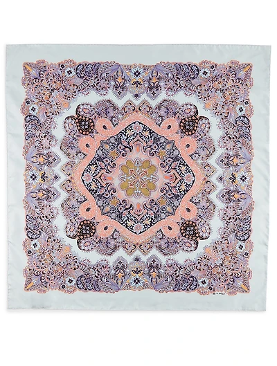 Silk Scarf In Mandala Paisley Print