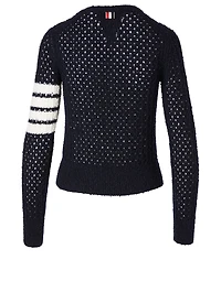Wool-Blend Four-Bar Cardigan
