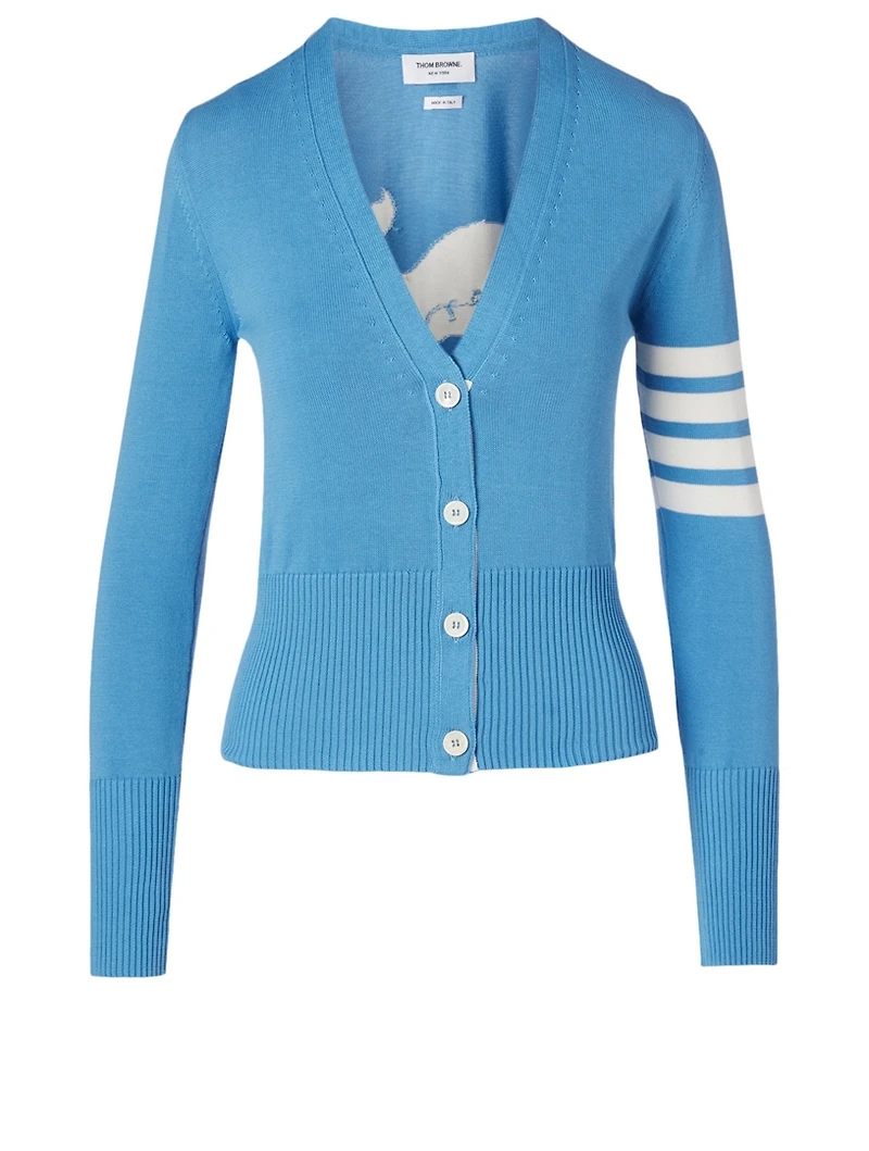 Cotton Whale Icon Intarsia Cardigan
