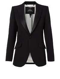 Wool Blazer With Wide Lapel
