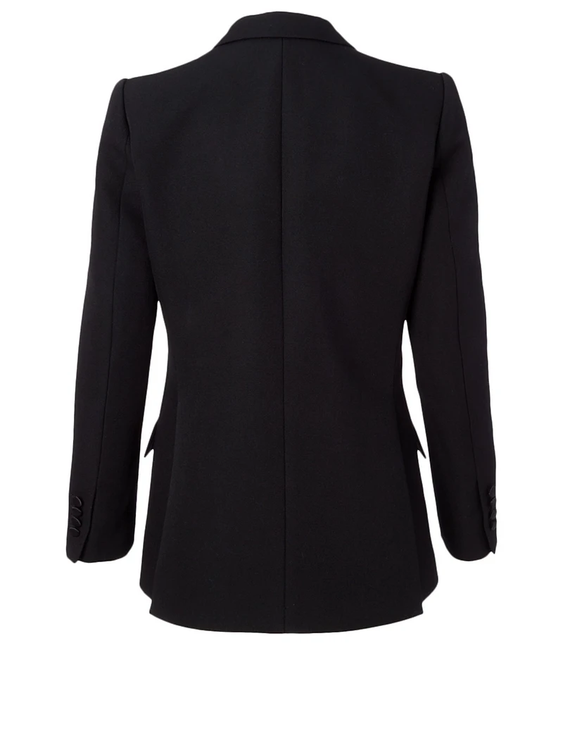 Wool Blazer With Wide Lapel