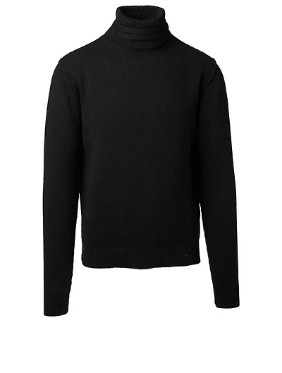 Wool Turtleneck Sweater With Double Straps