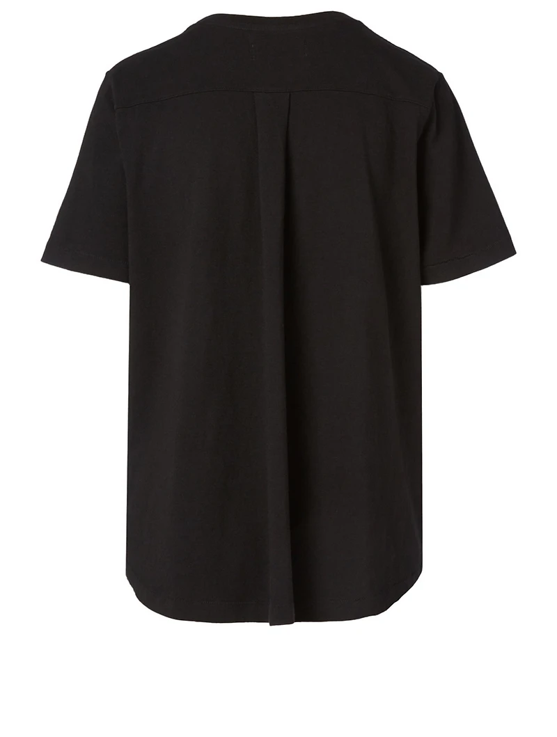 Lenu Cotton T-Shirt With Black Pleat