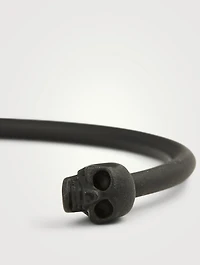 Thin Twin Skull Bangle Bracelet
