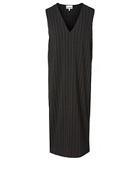 Sleeveless Midi Dress Stripe Print