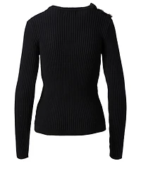 Cotton-Blend Sweater With Jewels