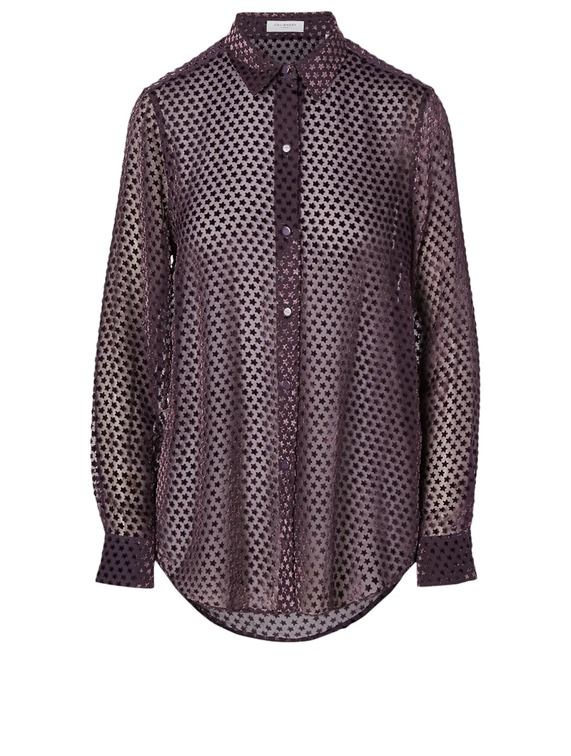 Essential Silk-Blend Blouse Star Print