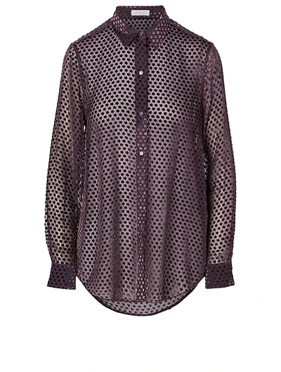Essential Silk-Blend Blouse Star Print