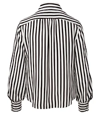 Silk Blouse Stripe Print