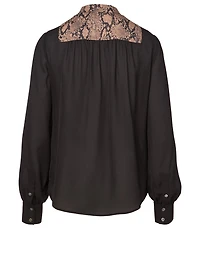 Silk Blouse Python Print