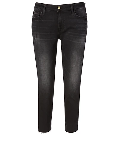 Le Garcon Crop Jeans With Raw Edge