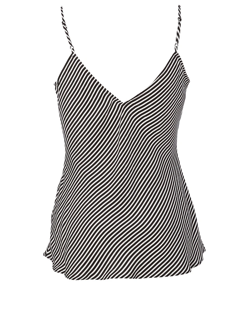 Silk Cami Stripe Print