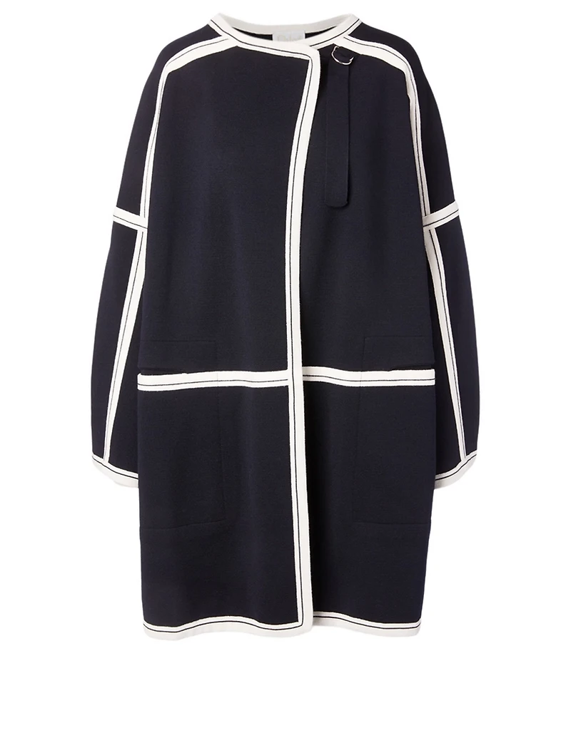 Wool Coat Grid Print