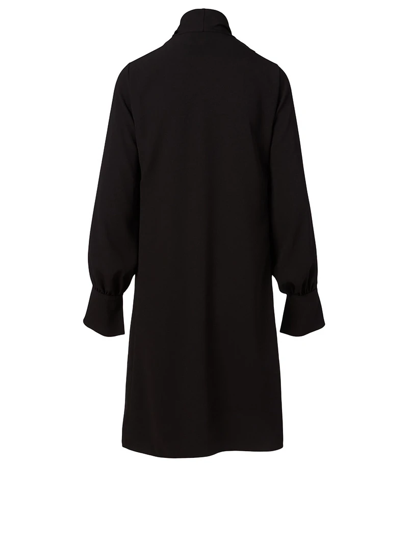 Long-Sleeve Dress With Tie Neck