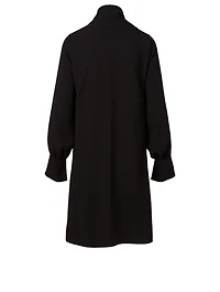 Long-Sleeve Dress With Tie Neck
